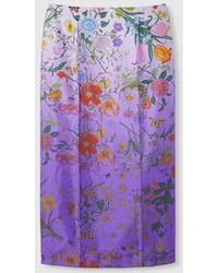 Gucci - Falda De Sarga De Seda Con Estampado, Talla - Lyst