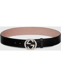 Gucci - Belt With Interlocking G Buckle, Size 100 - Lyst