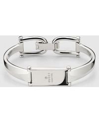 Gucci - Stirrup Motif Bangle Bracelet - Lyst
