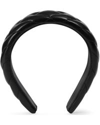 Gucci Leather Hairband With Double G - Zwart