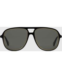 Gucci - Sonnenbrille mit Rahmen im Navigator-Stil - Lyst