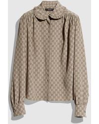Gucci - Printed Silk Crêpe De Chine Shirt - Lyst