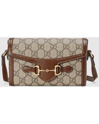 Gucci - 〔グッチ ホースビット 1955〕ミニバッグ, ベージュ, Ggキャンバス - Lyst