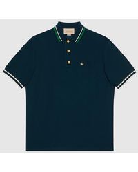 Gucci - Logo-embroidered Regular-fit Wool And Cotton-blend Polo Shirt X - Lyst