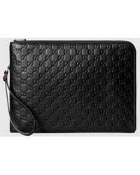 Gucci - Pouch Gg Emblem Misura Grande - Lyst