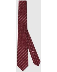 Gucci - Horsebit Silk Jacquard Tie, , Silk - Lyst