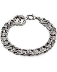 Gucci Interlocking G Chain Bracelet In Silver - Metallic