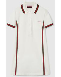 Gucci - Vestido Tipo Polo De Piqué Y Crepé De Algodón, Talla - Lyst