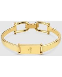 Gucci - Stirrup Motif Bangle Bracelet - Lyst