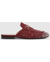 Gucci - Princetown Slipper With Crystals, Size 34 It - Lyst