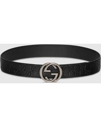 Gucci Red Suede Belt With Interlocking G Buckle for Men | Lyst