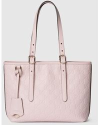Gucci - Gg Emblem Medium Tote Bag, Leather - Lyst