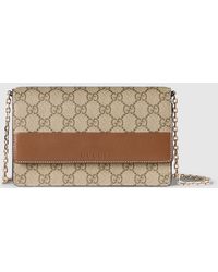 Gucci - Portafoglio Gg Emblem Con Catena - Lyst