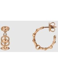 Gucci - Horsebit Diamond 18K Hoop Earrings - Lyst