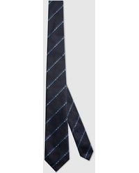 Gucci - Diagonal Horsebit Silk Jacquard Tie - Lyst