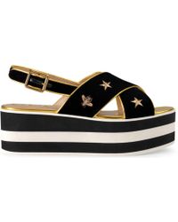 gucci platform sandals white