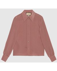 Gucci - Micro G Print Silk Shirt - Lyst