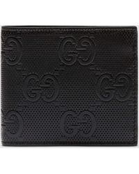 Gucci Brieftasche aus geprägtem gg leder - Schwarz