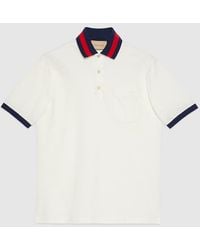 Gucci - Web Collar Polo Shirt - Lyst