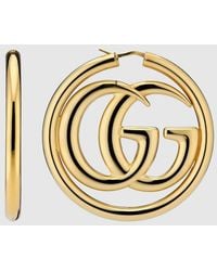 Gucci - Pendientes De Aro Gg Marmont - Lyst