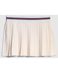 Gucci - Gg Cotton Viscose Jacquard Mini Skirt - Lyst