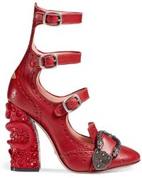 Gucci Queercore Brogue Pump - Red