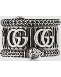 Gucci Ring aus Silber mit Doppel G - Mettallic