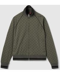 Gucci - Jacke Aus Gg Jerseyjacquard Mit Reißverschluss, Grösse - Lyst