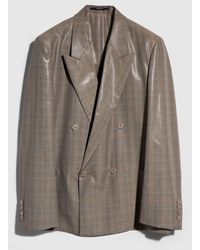 Gucci - Coated Prince Of Wales Wool Blend Jacket - Lyst