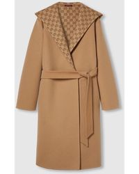 Gucci - Reversible Gg Silk Wool Blend Coat - Lyst