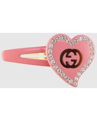 Gucci - Hair Clip With GG And Heart Detail - Lyst