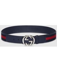 Gucci - Reversible Belt With Interlocking G Buckle, Leather - Lyst