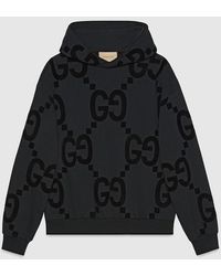 Gucci - Monogram-embellished Relaxed-fit Cotton-jersey Hoody - Lyst