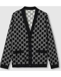 Gucci - Reversible Jacquard Gg Wool Cardigan - Lyst