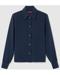 Gucci - Camicia In Crêpe De Chine E Seta - Lyst