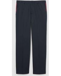 Gucci - Cotton Twill Pants With Web Detail - Lyst