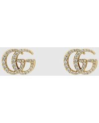 Gucci - Gg Marmont Crystal Earrings - Lyst