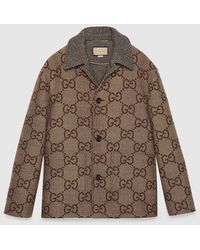 Gucci - Maxi GG Wool Jacquard Coat - Lyst