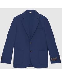 Gucci - Wool Twill Formal Jacket With Label - Lyst