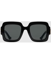 Gucci - Occhiali Da Sole Doppia G Quadrati - Lyst
