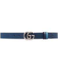 Gucci GG Marmont Reversible Thin Belt - Blue