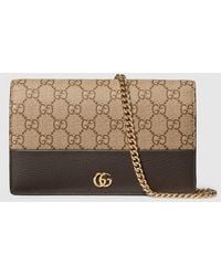Gucci - Bi-Color Gg Marmont Wallet On Chain, Leather - Lyst