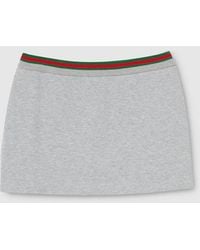 Gucci - Falda De Punto De Algodón Con Tribanda Web, Talla - Lyst