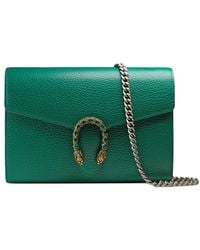 Gucci Dionysus Leather Mini Chain Bag - Green