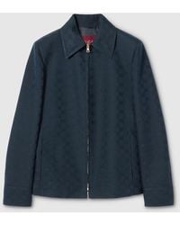 Gucci - Gg Cotton Gabardine Zip Jacket - Lyst