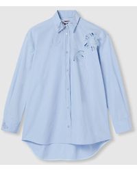 Gucci - エンブロイダリー付き コットンポプリン シャツ, ブルー, ウェア - Lyst