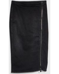 Gucci - Stretch Cotton Denim Skirt With Side Opening - Lyst