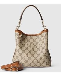 Gucci - Gg Emblem Small Bucket Bag, Gg Canvas - Lyst