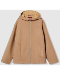 Gucci - Chaqueta Con Capucha De Lana Y Seda Bordado, Talla - Lyst