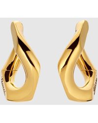 Gucci - Große Geometrische Ohrringe Mit Schriftzug - Lyst